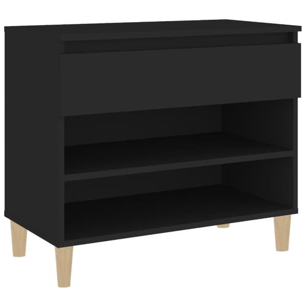 vidaXL Skoskap svart 70x36x60 cm konstruert tre