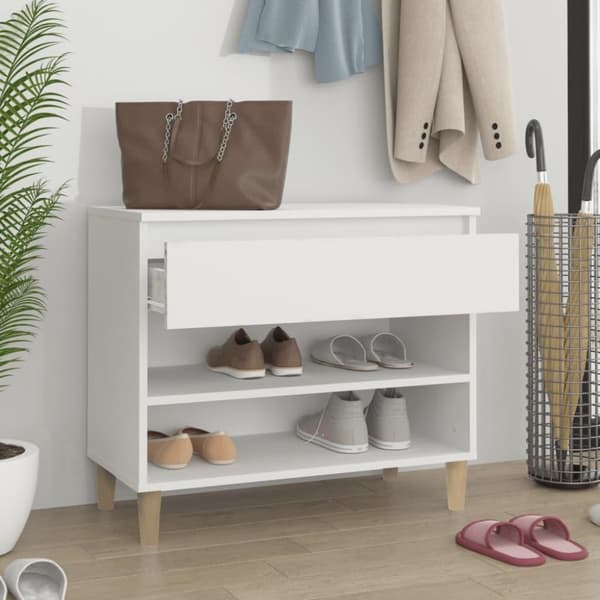 vidaXL Skoskåp vit 70x36x60 cm konstruerat trä