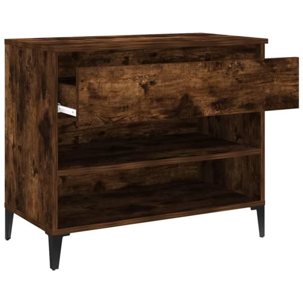 vidaXL Skoskap røkt eik 70x36x60 cm konstruert tre