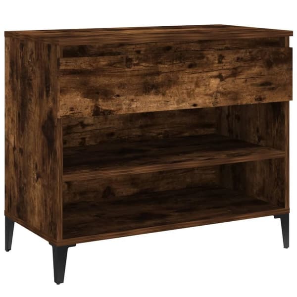 vidaXL Skoskap røkt eik 70x36x60 cm konstruert tre