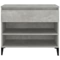 Miniatyrbilde 7 av 11: vidaXL Skoskap betonggrå 70x36x60 cm konstruert tre