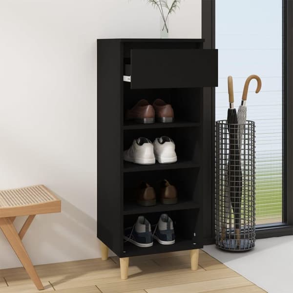 vidaXL Skoskap svart 40x36x105 cm konstruert tre