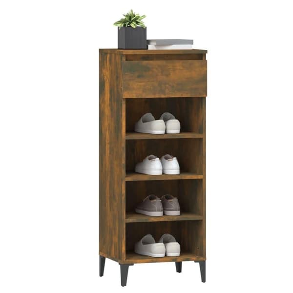 vidaXL Skohylle sonoma eik 40x36x105 cm konstruert tre