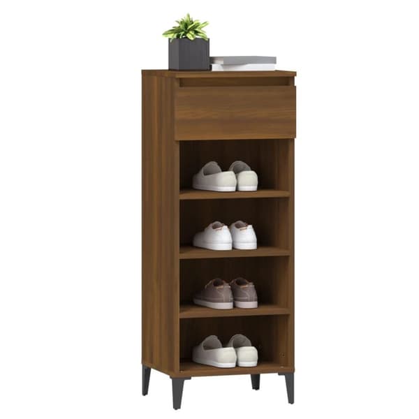 vidaXL Skohylle brun eik 40x36x105 cm konstruert tre