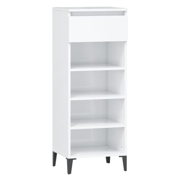 vidaXL Skohylla vit högglans 40x36x105 cm konstruerat trä