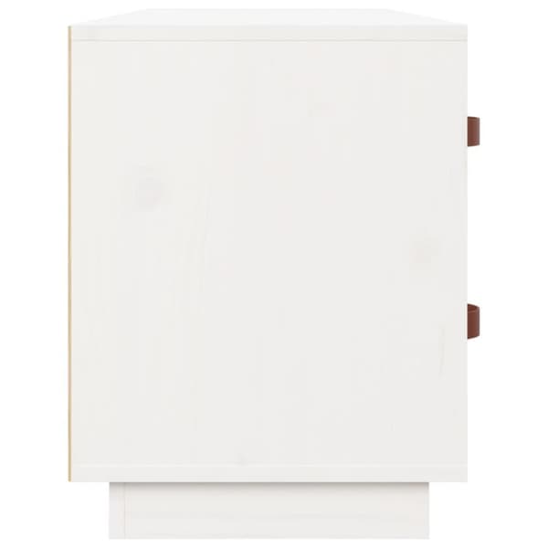 vidaXL Skobenk hvit 100x34x45 cm heltre furu