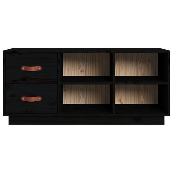 vidaXL Skobenk svart 100x34x45 cm heltre furu