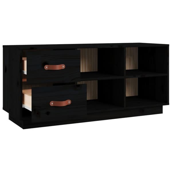 vidaXL Skobenk svart 100x34x45 cm heltre furu