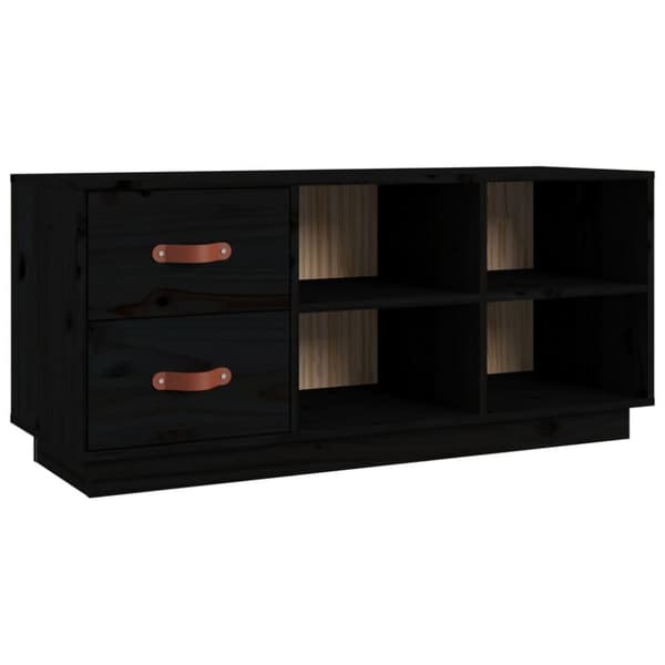 vidaXL Skobenk svart 100x34x45 cm heltre furu