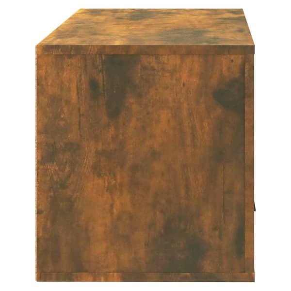 vidaXL Veggmontert skoskap røkt eik 70x35x38 cm heltre furu