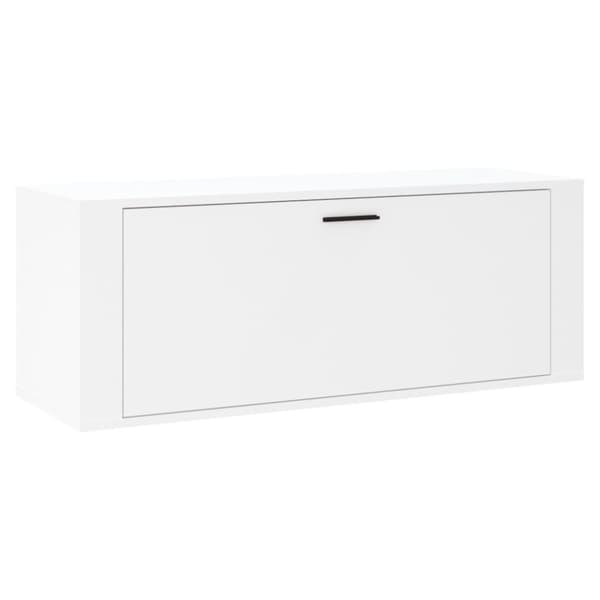 vidaXL Veggmontert skoskap hvit 100x35x38 cm konstruert tre