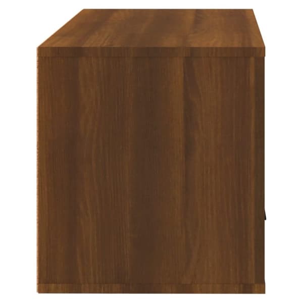 vidaXL Veggmontert skoskap brun eik 70x35x38 cm heltre furu