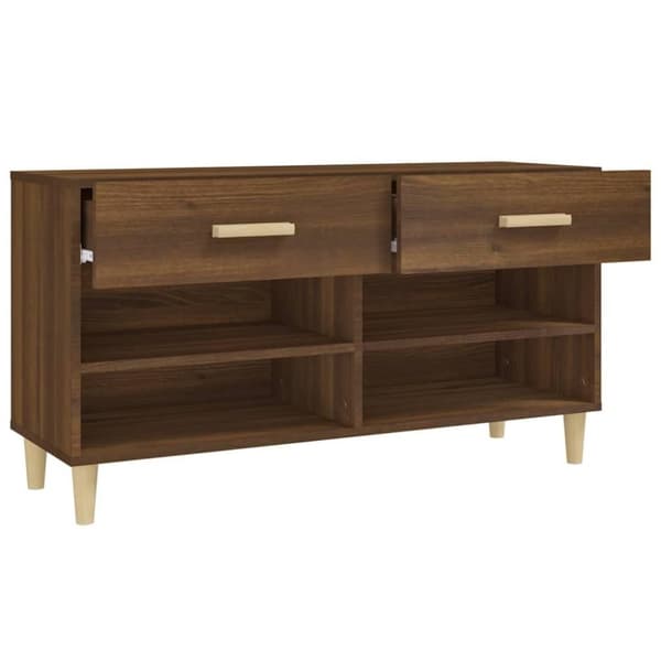 vidaXL skoreol 102x35x55 cm konstrueret træ brun egetræsfarve