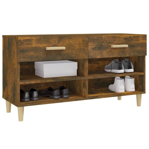 vidaXL skoreol 102x35x55 cm konstrueret træ røget egetræsfarve