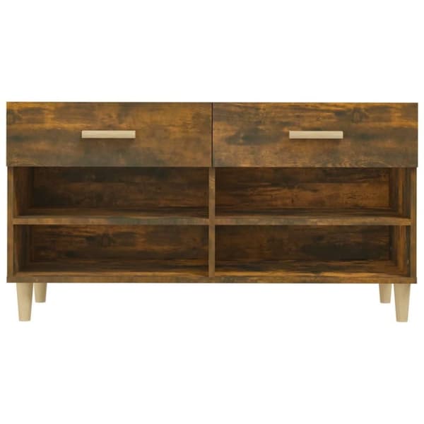 vidaXL skoreol 102x35x55 cm konstrueret træ røget egetræsfarve