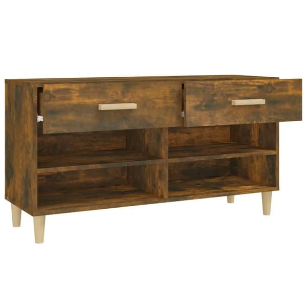 vidaXL skoreol 102x35x55 cm konstrueret træ røget egetræsfarve