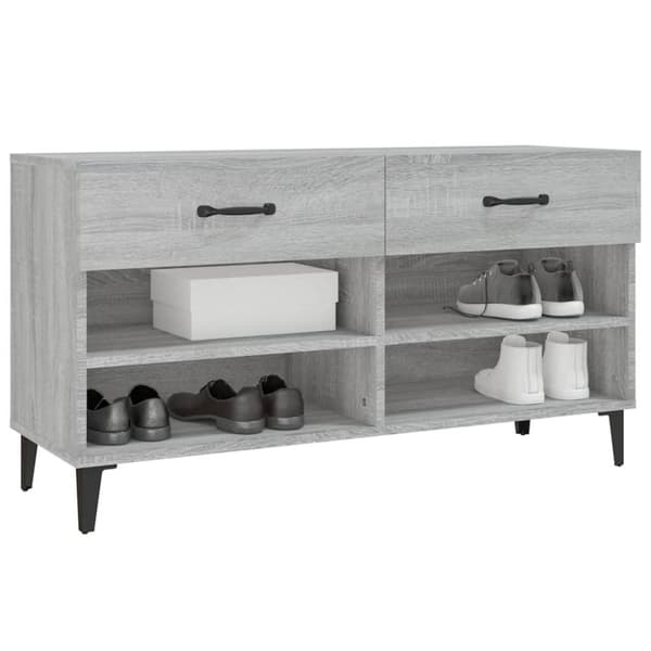 vidaXL skoreol 102x35x55 cm konstrueret træ grå sonoma-eg
