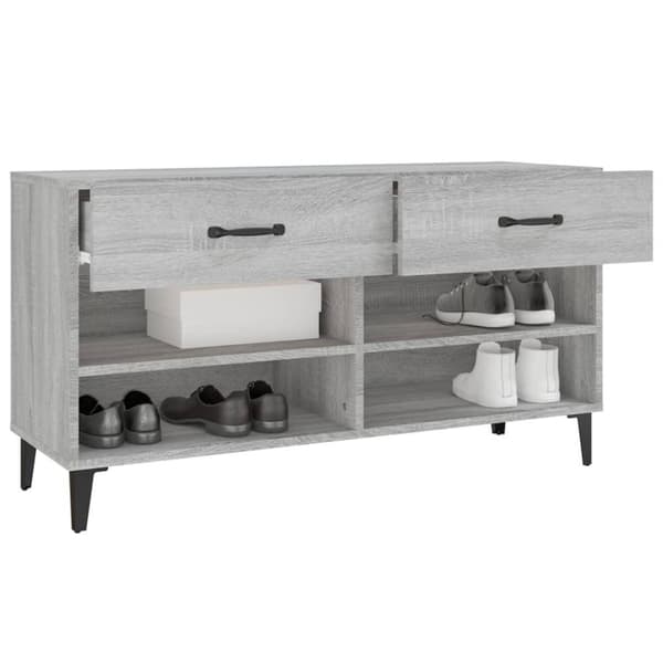 vidaXL skoreol 102x35x55 cm konstrueret træ grå sonoma-eg