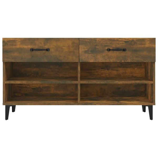 vidaXL Kenkäkaappi savutammi 102x35x55 cm tekninen puu
