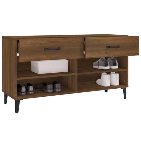 vidaXL skoreol 102x35x55 cm konstrueret træ brun egetræsfarve