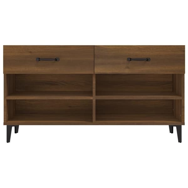 vidaXL skoreol 102x35x55 cm konstrueret træ brun egetræsfarve