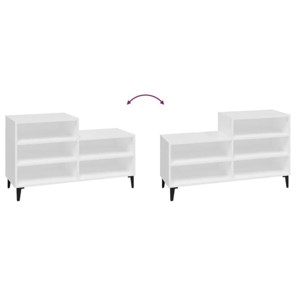 vidaXL skoreol 102x36x60 cm konstrueret træ hvid