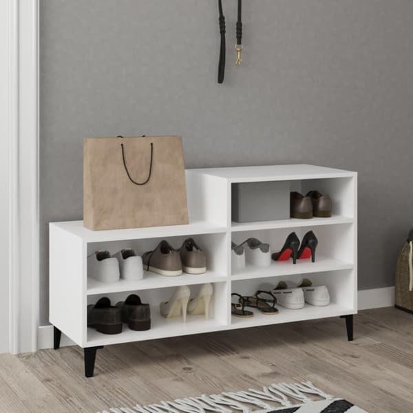 vidaXL skoreol 102x36x60 cm konstrueret træ hvid