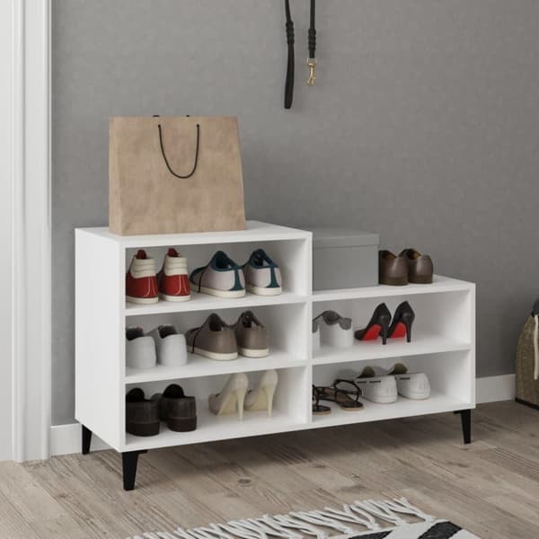 vidaXL skoreol 102x36x60 cm konstrueret træ hvid