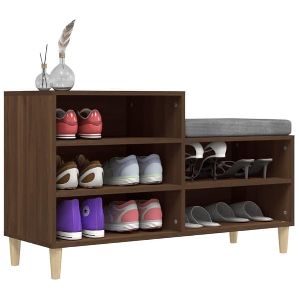vidaXL Kenkäkaappi ruskea tammi 102x36x60 cm tekninen puu