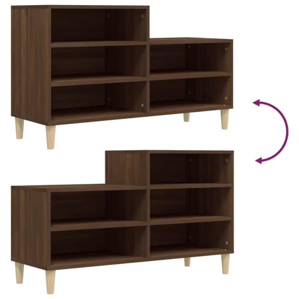 vidaXL Kenkäkaappi ruskea tammi 102x36x60 cm tekninen puu