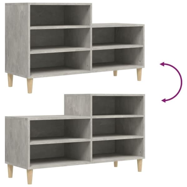 vidaXL skoreol 102x36x60 cm konstrueret træ betongrå