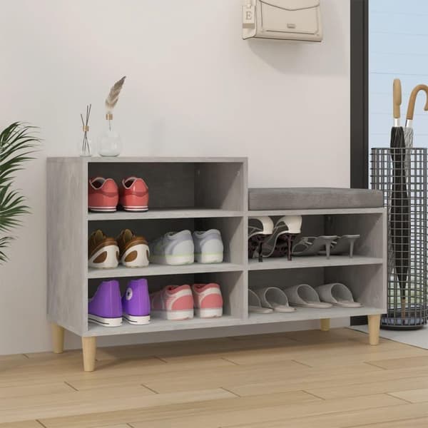 vidaXL skoreol 102x36x60 cm konstrueret træ betongrå