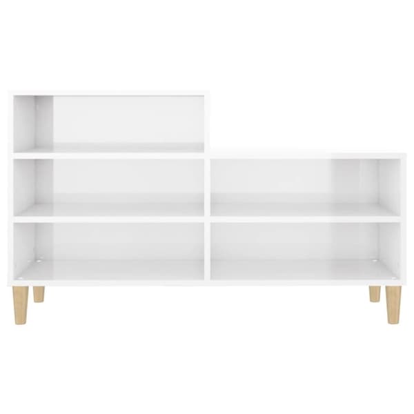 vidaXL skoreol 102x36x60 cm konstrueret træ hvid højglans