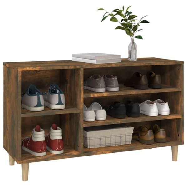 vidaXL skoskab 102x36x60 cm konstrueret træ røget egetræsfarve