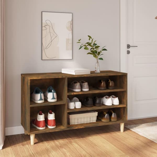 vidaXL skoskab 102x36x60 cm konstrueret træ røget egetræsfarve