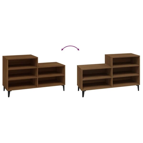 vidaXL skoskab 102x36x60 cm konstrueret træ brun egetræ