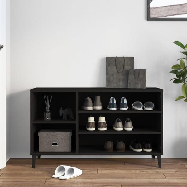 vidaXL skoreol 102x36x60 cm konstrueret træ sort