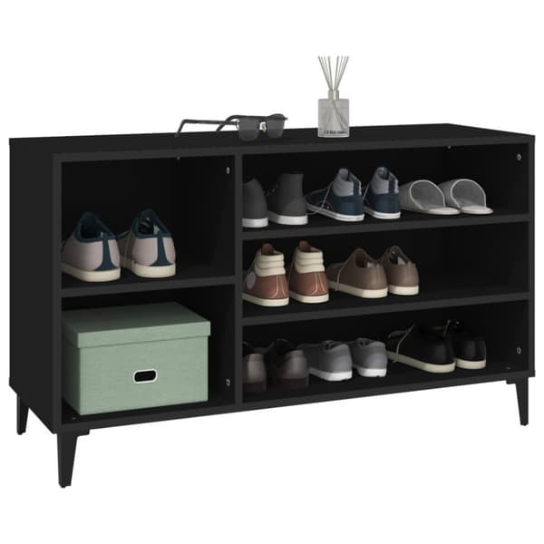 vidaXL skoreol 102x36x60 cm konstrueret træ sort