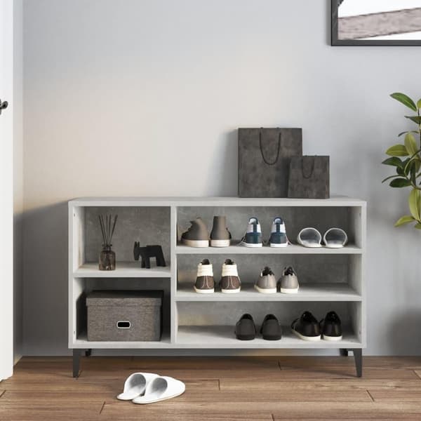 vidaXL skoreol 102x36x60 cm konstrueret træ betongrå