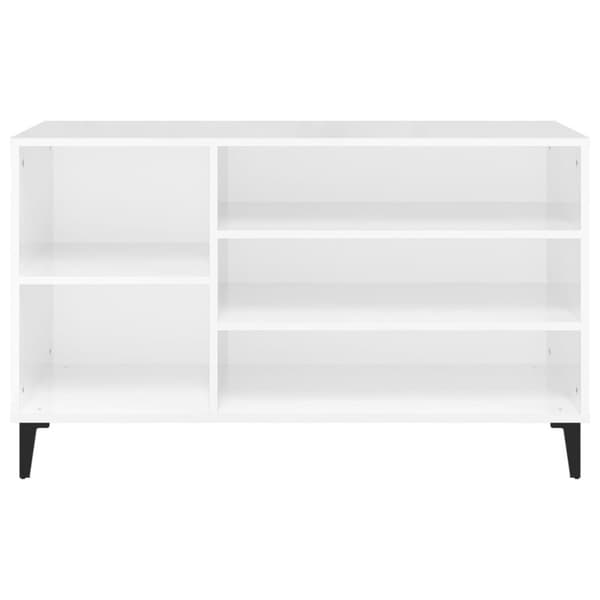 vidaXL skoreol 102x36x60 cm konstrueret træ hvid højglans