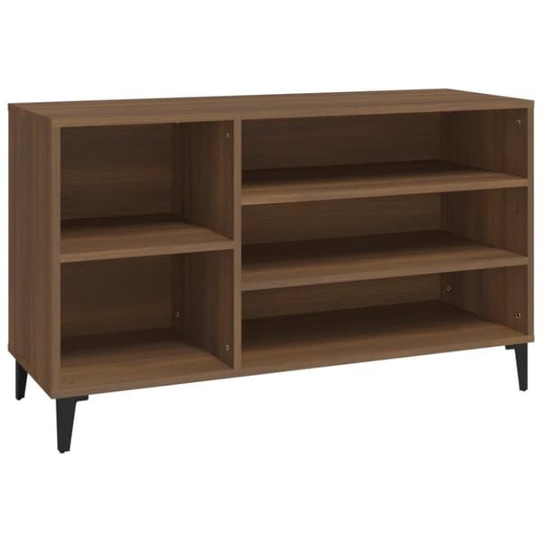 vidaXL skoskab 102x36x60 cm konstrueret træ brun egetræ