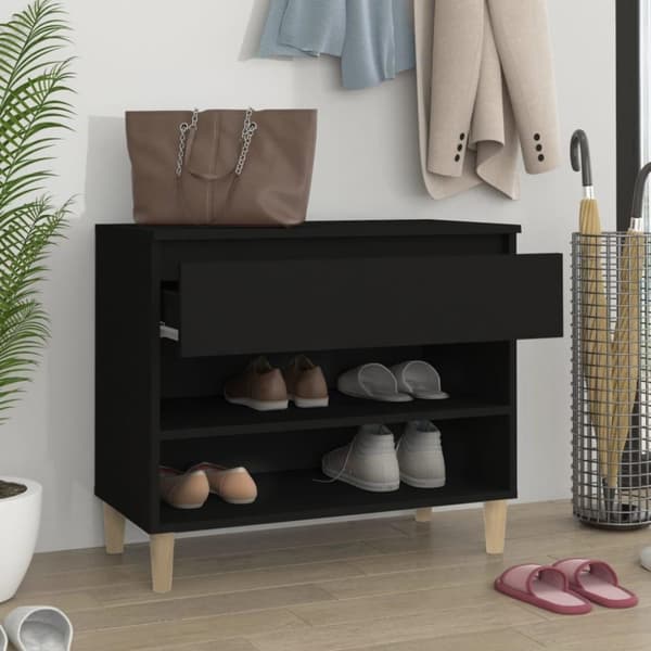 vidaXL skoreol 70x36x60 cm konstrueret træ sort