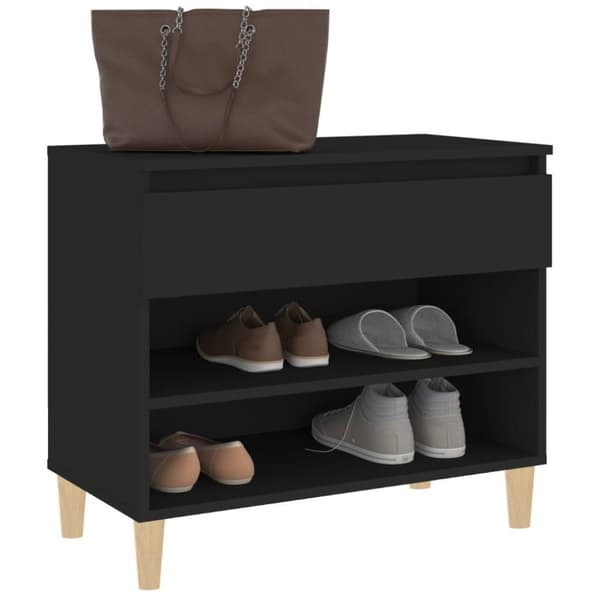 vidaXL skoreol 70x36x60 cm konstrueret træ sort