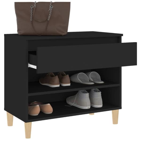 vidaXL skoreol 70x36x60 cm konstrueret træ sort