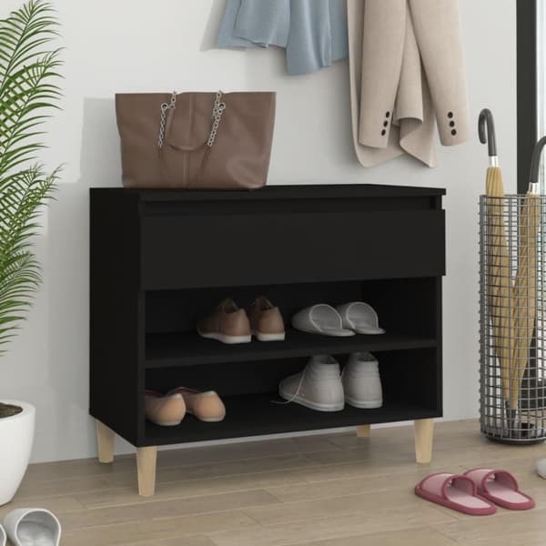vidaXL skoreol 70x36x60 cm konstrueret træ sort