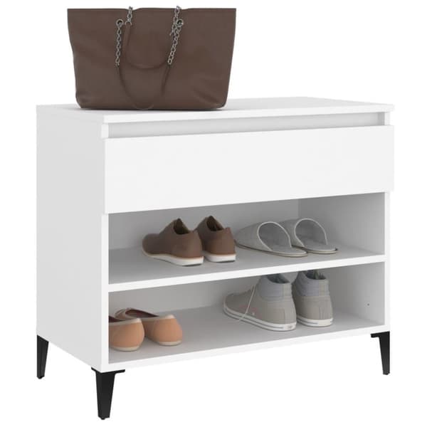 vidaXL skoreol 70x36x60 cm konstrueret træ hvid