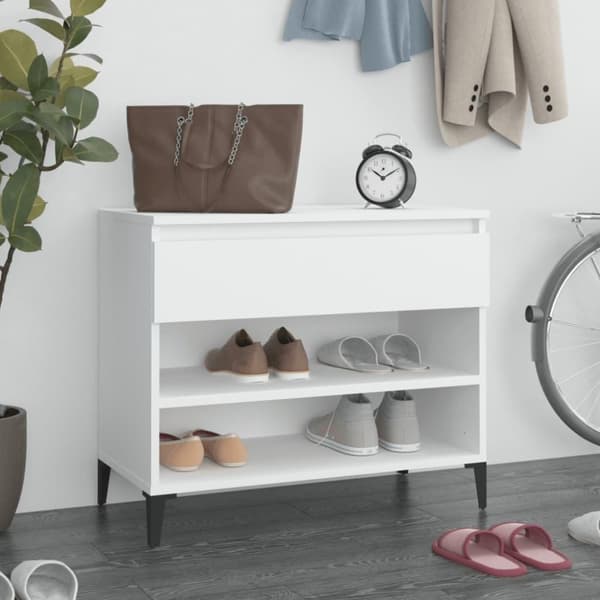 vidaXL skoreol 70x36x60 cm konstrueret træ hvid