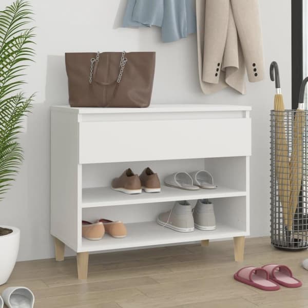 vidaXL skoreol 70x36x60 cm konstrueret træ hvid