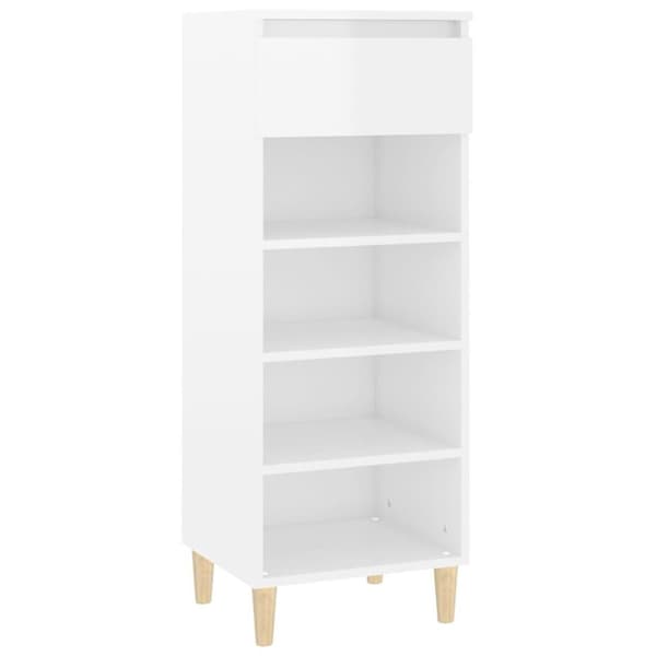 vidaXL skoreol 40x36x105 cm konstrueret træ hvid højglans