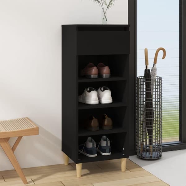 vidaXL skoreol 40x36x105 cm konstrueret træ sort